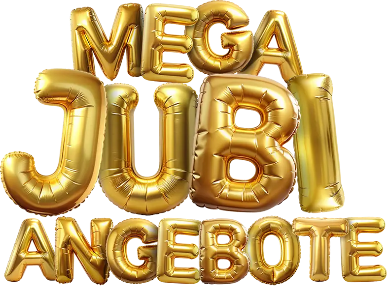 Goldene Luftballons mit Mega Jubileumsangebote