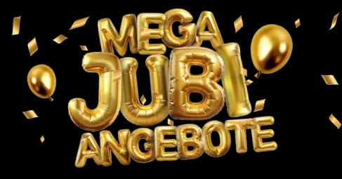 Goldene Ballons mit Jubelangeboten
