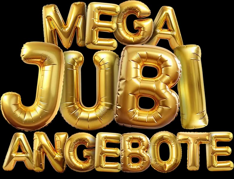 Goldene Luftballons mit Mega Jubileumsangebote